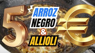 Arroz negro Con Alioli Gratinado Por menos de 5 euros y 5 minutos facil [upl. by Olracnaig]