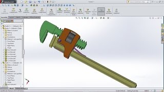 Pipe Wrench Assembly in SolidWorks [upl. by Lamdin996]