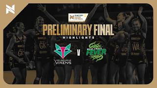 Preliminary Final Highlights  Melbourne Vixens v West Coast Fever  Suncorp Super Netball [upl. by Pyszka534]