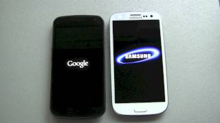 Samsung Galaxy S3 vs Galaxy Nexus  Boot race [upl. by Ansela]