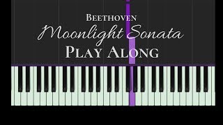 Beethoven Moonlight Sonata Play Along piano tutorial synthesia [upl. by Florence]