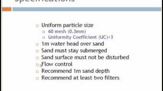 Ecological approaches to water treatment Slow sand filtration [upl. by Angelika]