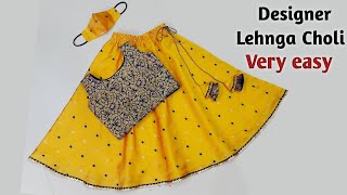 Lehenga Choli Cutting and Stitchingfull tutorial step by step Lehenga choli dress design for kids [upl. by Okwu698]