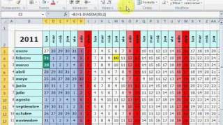 Cómo hacer un mini calendario con festivos en Excel [upl. by Nilesoy524]