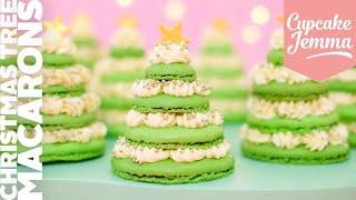 THE must have festive snack Christmas Tree Macarons  Cupcake Jemma [upl. by Medovich260]