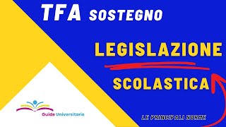 TFA SOSTEGNO LEGISLAZIONE SCOLASTICA  Le Principali Norme [upl. by Buyer]