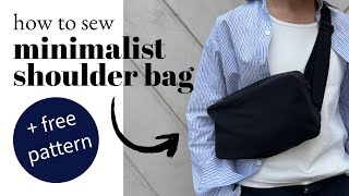 DIY Shoulder Bag with Secret Pouch  Free Sewing Pattern  Unisex Accessory Tutorial [upl. by Enyaj131]