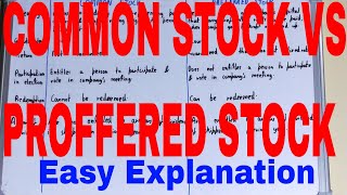 Common Stock vs Preferred StockDifference between common stock and preferred stock [upl. by Hooker]