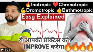 Inotropic Chronotropic Dronotropic amp Bathmotropic Explained In Hindi [upl. by Akierdna505]