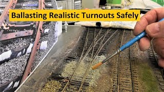 Ballasting Realistic Model Railroad Turnouts Successfully  Boomer Diorama  Vlog  188 [upl. by Llerret]