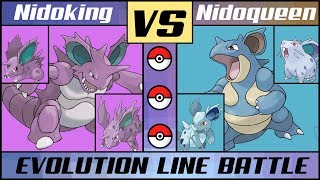 NIDOKING vs NIDOQUEEN  Evolution Line Battle Pokémon SunMoon [upl. by Threlkeld]