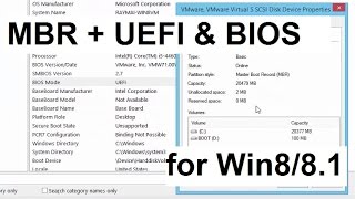 BIOS and UEFI boot on MBR disk Win881 [upl. by Ayekin]