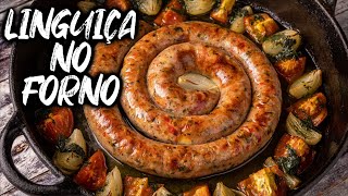 COMO FAZER LINGUIÇA NO FORNO [upl. by Aynot]