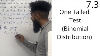 Edexcel AS Level Maths 73 One Tailed Test Hypotheses Testing  Binomial Distribution [upl. by Edra680]