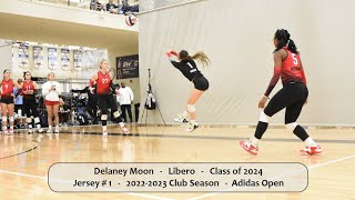 Delaney Moon 1 Libero Volleyball Highlights Adidas Open Part 2 libero volleyball delaneymoon [upl. by Yanahs287]