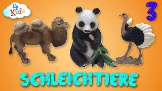 Schleichtiere Wildtiere Bauernhoftiere Tiernamen und Tierstimmen vorgesprochen Deutsch 3 [upl. by Ailaroc]