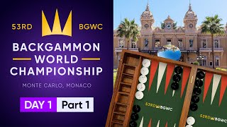 53rd Backgammon World Championship  Day 1  Part 1  Monte Carlo Open [upl. by Eldreda]