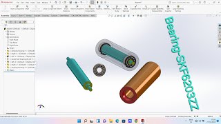 Solidworks tutorial 2022 How to make SKF bearing from library 6203ZZ [upl. by Enegue360]