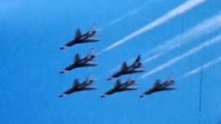 US Air Force Williams AFB in Arizona Air Show 1964 With Thunderbirds Flying F100 Super Sabre [upl. by Pia211]