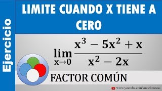 LÍMITE CUANDO X TIENDE A CERO  EJERCICIO RESUELTO  Factor Común  Parte 1 [upl. by Brine]