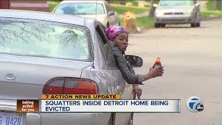 Squatters inside Detroit home being evicted [upl. by Grove]