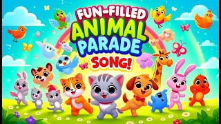 Fun Filled Animal Parade Song 🐶🐱🐰 [upl. by Ahsitra938]