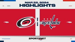 NHL Highlights  Hurricanes vs Capitals  March 22 2024 [upl. by Denoting547]