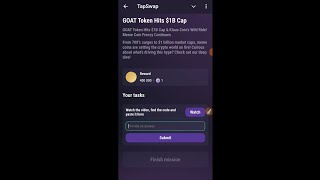 GOAT Token Hits 1B Cap  Tapswap Code [upl. by Georgena324]