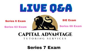 LIVE QampA SIE exam and ALL FINRA and NASAA Exams 2202024 [upl. by Adnir359]