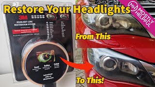 Make your headlights SPARKLE again with a 3M Headlight Restoration Kit [upl. by Enelra]