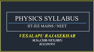 PHYSICS SYLLABUS Analyses [upl. by Munsey367]