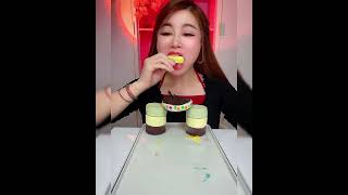 Asmr eating ice cream flavor milk mango Crispy delicious short video [upl. by Malloy]