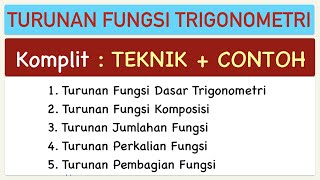 Turunan Fungsi Trigonometri part 3 Lengkap  Mudah Dipahami TEKNIK TURUNAN FUNGSI TRIGONOMETRI [upl. by Ecirtnahs]