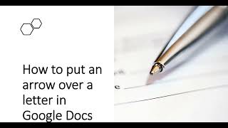 How to put an arrow over a letter in Google Docs  Put a vector arrow over a letter in google docs [upl. by Cressida628]