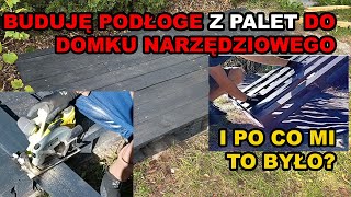 Buduje podłogę domku narzędziowego z palet Jesienne prace na działce ROD Budowa tarasu z palet [upl. by Elsie]