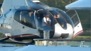 Helicopter landing on Super Yacht Attessa IV in Marina Del Rey April 2012 [upl. by Nylasoj]