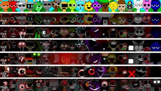 Phase 1 VS Phase 2 VS Phase 3 VS Phase 4 VS Phase 7 in Incredibox Sprunki  All character together [upl. by Nocaj741]