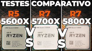 Ryzen 5 5600X vs Ryzen 7 5700X vs Ryzen 7 5800X  Testes Comparativo 2024 [upl. by Irved]