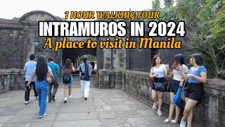 Walking Tour inside Intramuros ManilaWalled cityHistorical Place 4k [upl. by Bernat748]