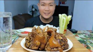 ADOBONG PAA NG BABOY  MUKBANG PHILIPPINES [upl. by Jecho231]