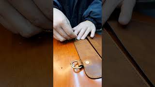 How to use copper rivets to fix metal belt bucklesshorts bagmaking handbags [upl. by Nevi]