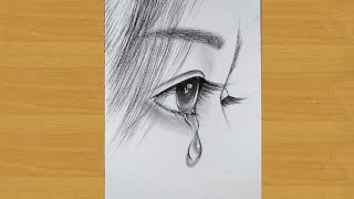 How to draw eyes with tears  pencil sketch for beginners Gali Gali Art [upl. by Handler144]