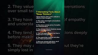 7 Interesting facts about Deep Thinkers motivation fyp [upl. by Nobie]