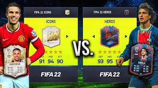 HEROS vs ICONS in FIFA 22 🦸⚡️ [upl. by Dnalwor]