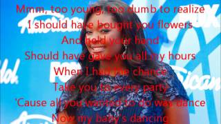 Candice GloverWhen I Was Your ManAmerican Idol 12Lyrics [upl. by Eirojram]