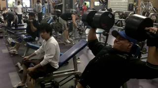 120lbs Dumbell Shoulder Presses [upl. by Casmey386]