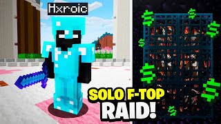 RAIDING a RICH FTOP Minecraft Faction as a SOLO PLAYER w NO RANK [upl. by Esinahs]