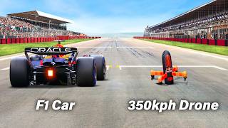 Worlds Fastest Camera Drone Vs F1 Car ft Max Verstappen [upl. by Colbye]