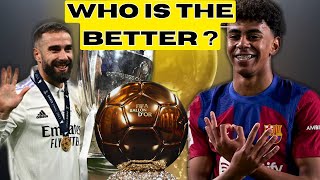 ballon dor  top 5 best player comparison carvajal vs lamine yamal ballondor [upl. by Elephus]