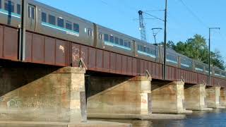 TRAINS AMT MR90 Electric Commuter Train Crosses Girder Bridge [upl. by Gayelord]